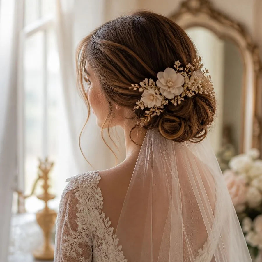 Bridal updo with hair accessories – illustrating “How do I prep my hair before a special event?”