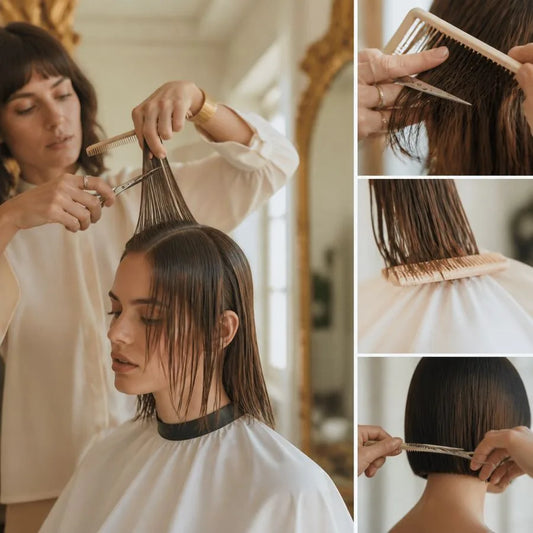 Stylist giving a precision haircut – illustrating “What is a dry cut and when is it better than a wet cut?”