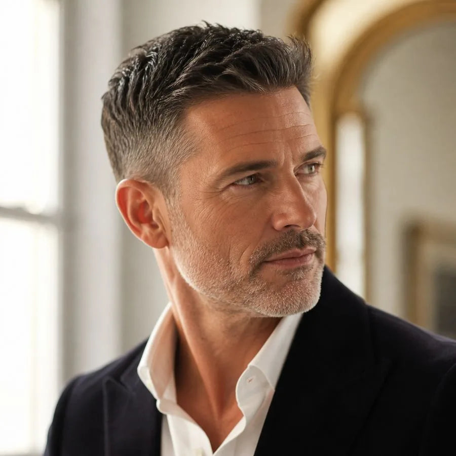 Men's haircut and grooming – illustrating “What's the best haircut for men with thinning hair?”
