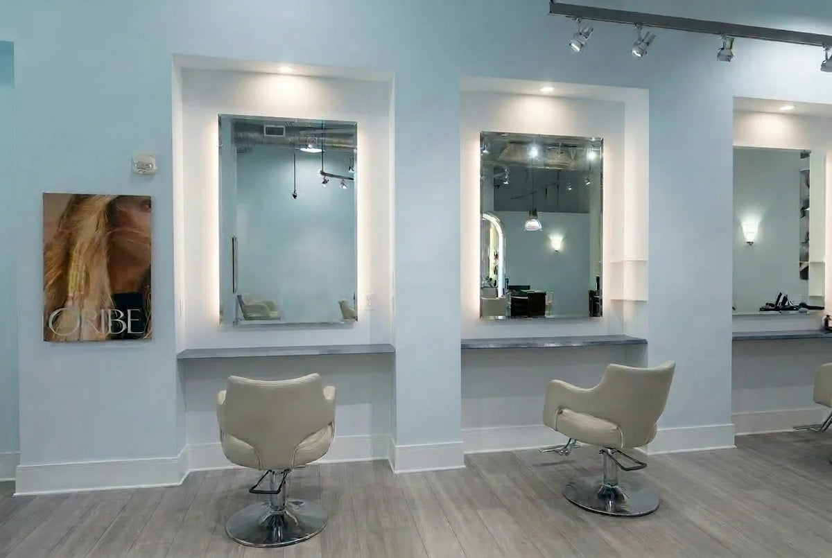 Stylists at work on the Salon Sora styling floor in Boca Raton